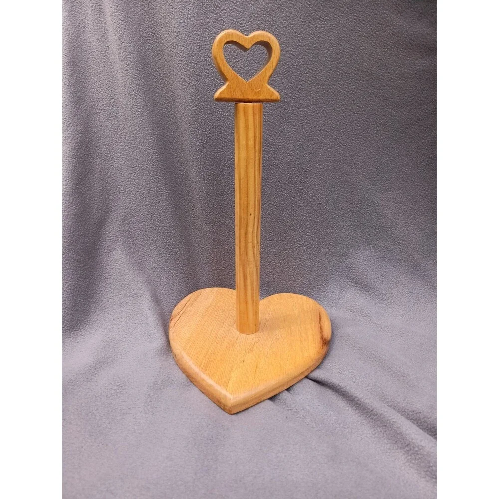 Heart Shaped Paper Towel Holder 90s Wood Country Cottagecore Farmhouse Decor